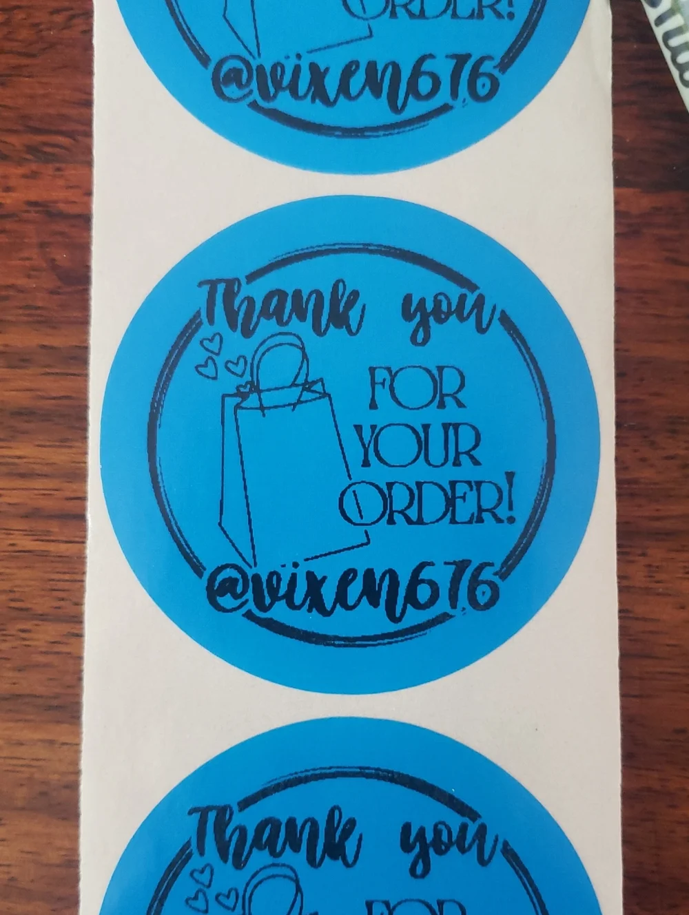 CUSTOM THANK YOU STICKERS • Set of 50 • Large Blue 2